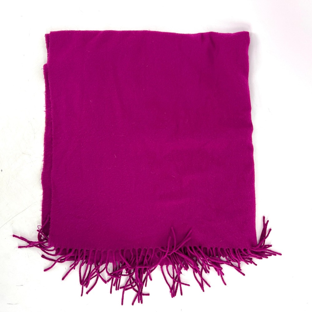 Dents England Fuchsia Pink Soft‎ Fringe Scarf Shawl Wrap Women 68 x 30